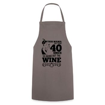 Maman va avoir 40 ans cadeau - Tablier de cuisine - gris - Devant - AI Model Male 185 dark (185cm)