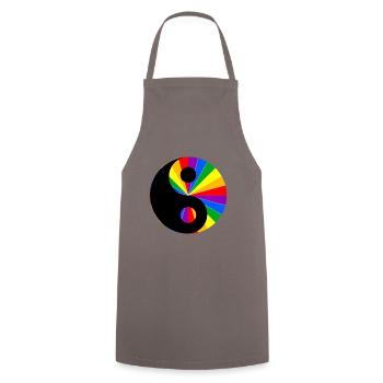 LGBT Regenbogen Yin Yang Gay Pride Liebe Gay - Kochschürze - Grau - Vorne - AI Model Male 185 dark (185cm)