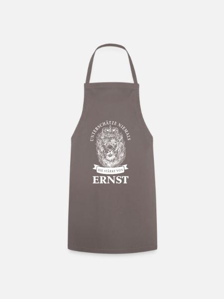 Ernst Geschenk Name Löwe - Kochschürze - Grau
