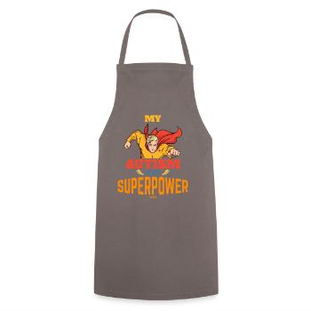 My autism is my superpower - Cooking Apron - grey - Front - AI Model Male 185 dark (185cm)