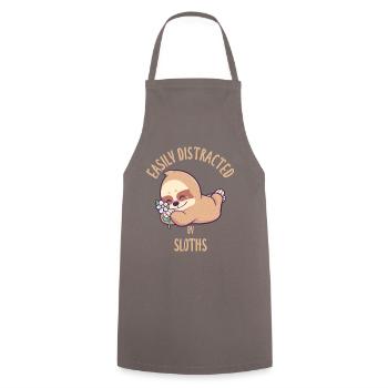 Easily Distracted By Sloths - Cooking Apron - grey - Front - AI Model Male 185 dark (185cm)