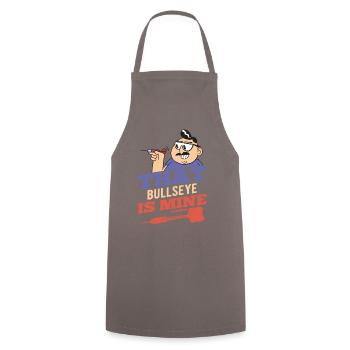That Bullseye Is Mine Darter Saying - Cooking Apron - grey - Front - AI Model Male 185 dark (185cm)