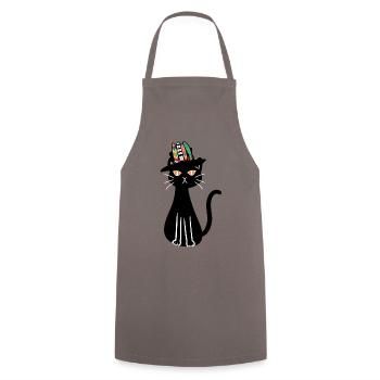 Hippie Cat Cats Kitten Cats Pets Children - Cooking Apron - grey - Front - AI Model Male 185 dark (185cm)