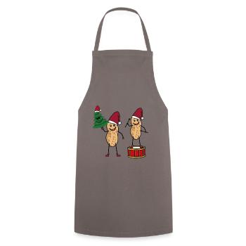 Santa Claus Peanut Christmas Tree Xmas Christmas - Cooking Apron - grey - Front - AI Model Male 185 dark (185cm)