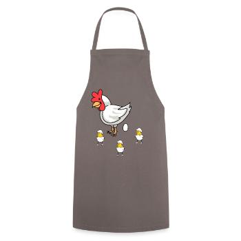 Poultry Poultry Chicken Hen Eggs Easter Children - Cooking Apron - grey - Front - AI Model Male 185 dark (185cm)