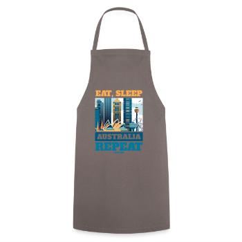Eat Sleep Australia Repeat - Cooking Apron - grey - Front - AI Model Male 185 dark (185cm)