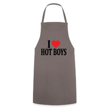 Ich liebe heiße Jungs T-Shirt Design schöne Geschenkidee - Kochschürze - Grau - Vorne - AI Model Male 185 dark (185cm)
