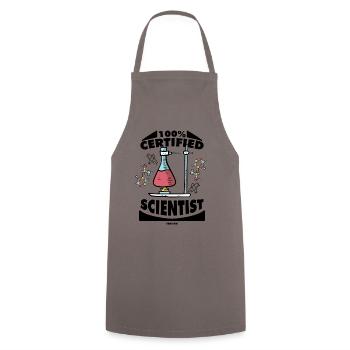 Scientifique certifié à 100% - Tablier de cuisine - gris - Devant - AI Model Male 185 dark (185cm)