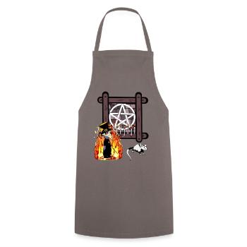 Okkult Spirituell Satan Ritual Zauberer Dark Magie - Kochschürze - Grau - Vorne - AI Model Male 185 dark (185cm)