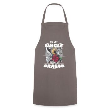 I'm Not Single I Have A Dragon - Cooking Apron - grey - Front - AI Model Male 185 dark (185cm)