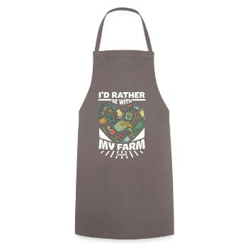 Je préfère être avec ma ferme - Tablier de cuisine - gris - Devant - AI Model Male 185 dark (185cm)