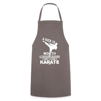 Karaté Arts Martiaux Technique de Punching - Tablier de cuisine - gris - Devant - AI Model Male 185 dark (185cm)