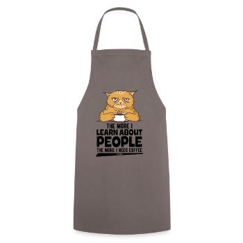 The More I Learn About People The More I Need Coff - Cooking Apron - grey - Front - AI Model Male 185 dark (185cm)