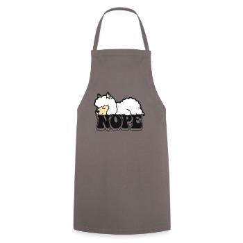 Nope Llama Vicuna Guanaco Breeder Alpaca - Cooking Apron - grey - Front - AI Model Male 185 dark (185cm)