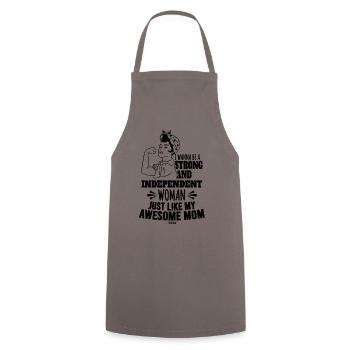 Fille Enfant Bébé Mère enceinte - Tablier de cuisine - gris - Devant - AI Model Male 185 dark (185cm)