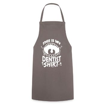 T-shirt for dentists and dentists - Cooking Apron - grey - Front - AI Model Male 185 dark (185cm)