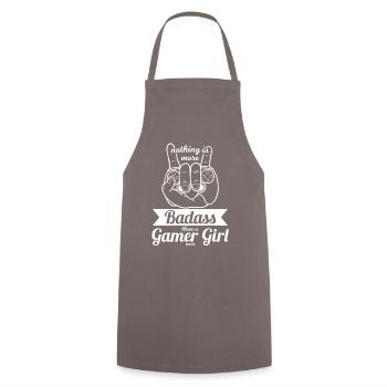 console de jeu cool pour filles - Tablier de cuisine - gris - Devant - AI Model Male 185 dark (185cm)