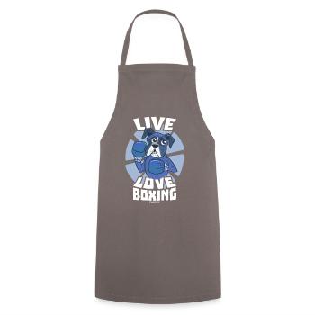 Live Love Boxing - Kochschürze - Grau - Vorne - AI Model Male 185 dark (185cm)