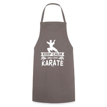 Karaté d’arts martiaux - Tablier de cuisine - gris - Devant - AI Model Male 185 dark (185cm)