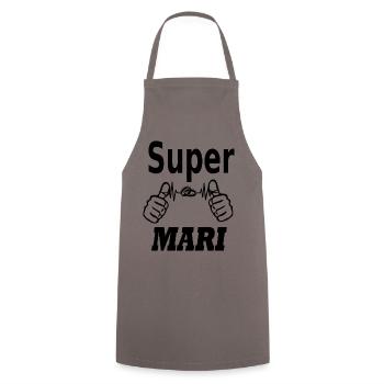 SUPER MARI - Tablier de cuisine - gris - Devant - AI Model Male 185 dark (185cm)