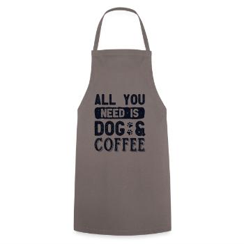 All You Need is Dog and Coffee Mâle Quadrupède - Tablier de cuisine - gris - Devant - AI Model Male 185 dark (185cm)