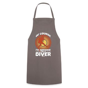 Of Course I'm Awesome I'm A Diver - Cooking Apron - grey - Front - AI Model Male 185 dark (185cm)
