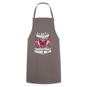 If It Involves Butterflies Count Me In - Cooking Apron - grey - Front - AI Model Male 185 dark (185cm)