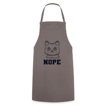 Nope Miezekatze Kätzchen Hauskatze - Kochschürze - Grau - Vorne - AI Model Male 185 dark (185cm)