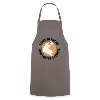 I Like Alpacas And Maybe 3 People Guanaco Llama - Cooking Apron - grey - Front - AI Model Male 185 dark (185cm)