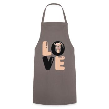 Love Pako alpaca lama éleveur d'alpagas - Tablier de cuisine - gris - Devant - AI Model Male 185 dark (185cm)