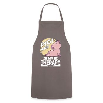 Cochon - Tablier de cuisine - gris - Devant - AI Model Male 185 dark (185cm)