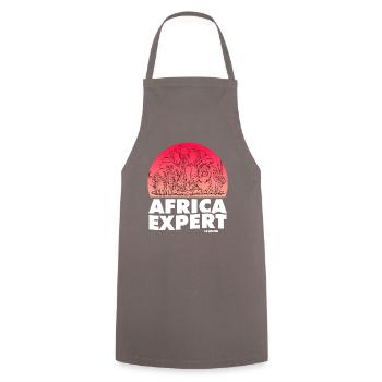 Africa Expert - Kochschürze - Grau - Vorne - AI Model Male 185 dark (185cm)