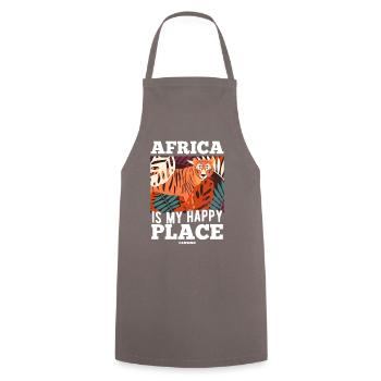 L’Afrique est mon endroit heureux - Tablier de cuisine - gris - Devant - AI Model Male 185 dark (185cm)