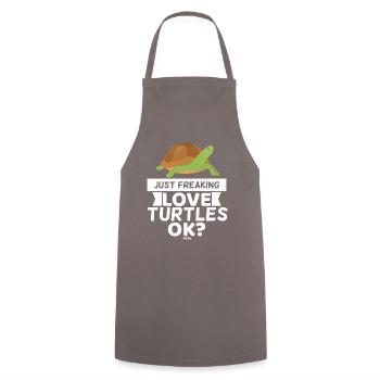 I love sea turtles - Cooking Apron - grey - Front - AI Model Male 185 dark (185cm)