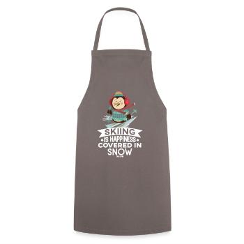 Skiing Is Happiness Covered In Snow - Cooking Apron - grey - Front - AI Model Male 185 dark (185cm)