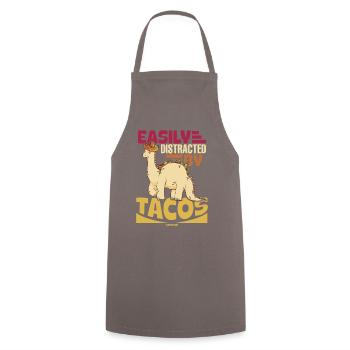 Easily Distracted By Tacos - Cooking Apron - grey - Front - AI Model Male 185 dark (185cm)