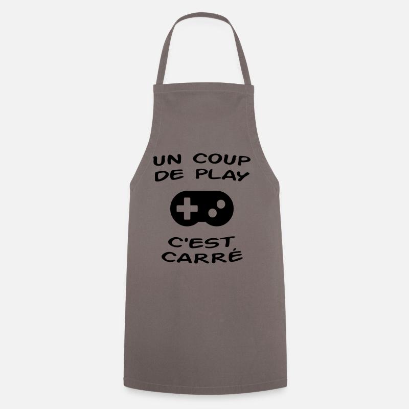 Un Coup De Play C'est Carré - Tablier de cuisine - gris