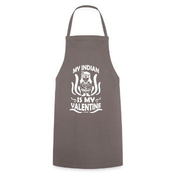 My Indian Is My Valentine Native People USA - Kochschürze - Grau - Vorne - AI Model Male 185 dark (185cm)