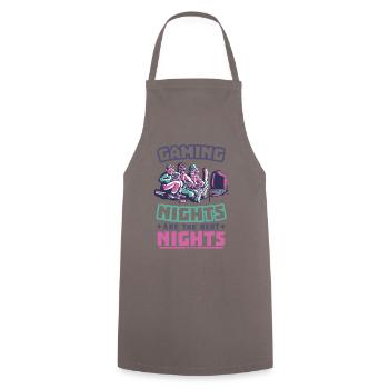 Game Nerd Game Console Gaming Play Gamepad - Cooking Apron - grey - Front - AI Model Male 185 dark (185cm)