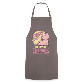 Pig - Cooking Apron - grey - Front - AI Model Male 185 dark (185cm)