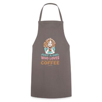 Just A Girl Who Loves Coffee - Kochschürze - Grau - Vorne - AI Model Male 185 dark (185cm)