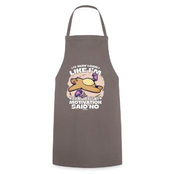 Motivation - Cooking Apron - grey - Front - AI Model Male 185 dark (185cm)