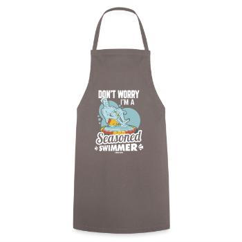Swimming Lifeguard Swimming Course Outdoor Pool Gift - Cooking Apron - grey - Front - AI Model Male 185 dark (185cm)