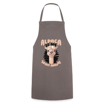 Alpaca Is My Spirit Animal Vicuna Guanaco Llama - Cooking Apron - grey - Front - AI Model Male 185 dark (185cm)