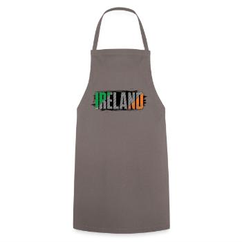 Ireland Flag Striped Wordmark - Cooking Apron - grey - Front - AI Model Male 185 dark (185cm)