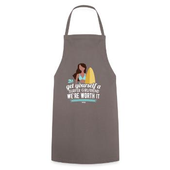 Procurez-vous une petite amie surfeuse - Tablier de cuisine - gris - Devant - AI Model Male 185 dark (185cm)
