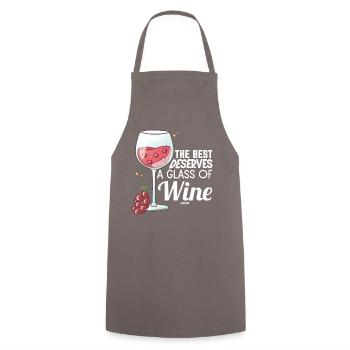 Weintrauben Weinglas Alkohol - Kochschürze - Grau - Vorne - AI Model Male 185 dark (185cm)