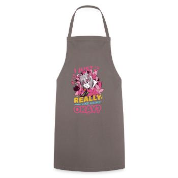 I Love Anime Japan Manga Cosplay Nerd Gift - Cooking Apron - grey - Front - AI Model Male 185 dark (185cm)