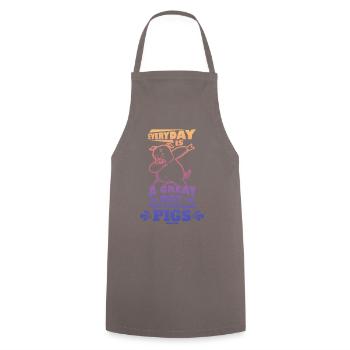 Pig - Cooking Apron - grey - Front - AI Model Male 185 dark (185cm)