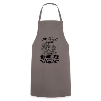 I May Look Like A Girl But I Am A Mermaid At Heart - Cooking Apron - grey - Front - AI Model Male 185 dark (185cm)